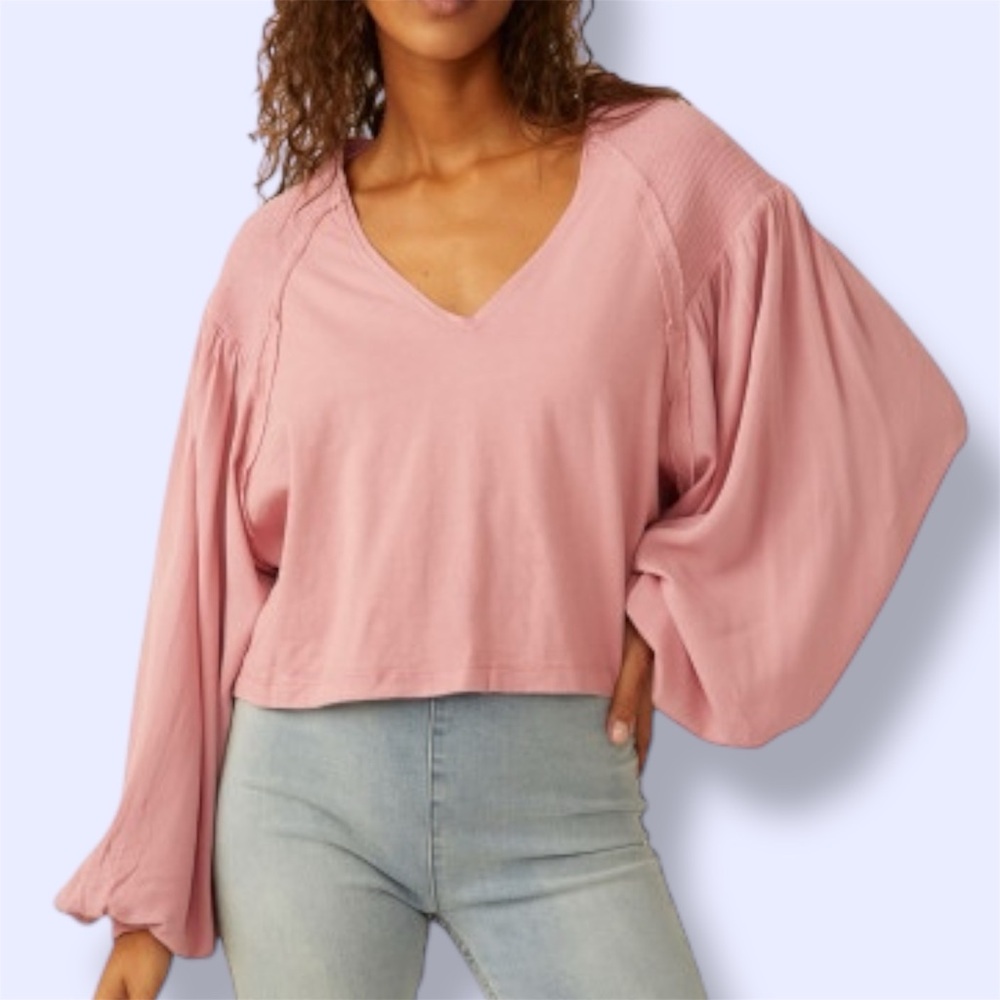Free People Kathy Long Sleeve Smocked Top